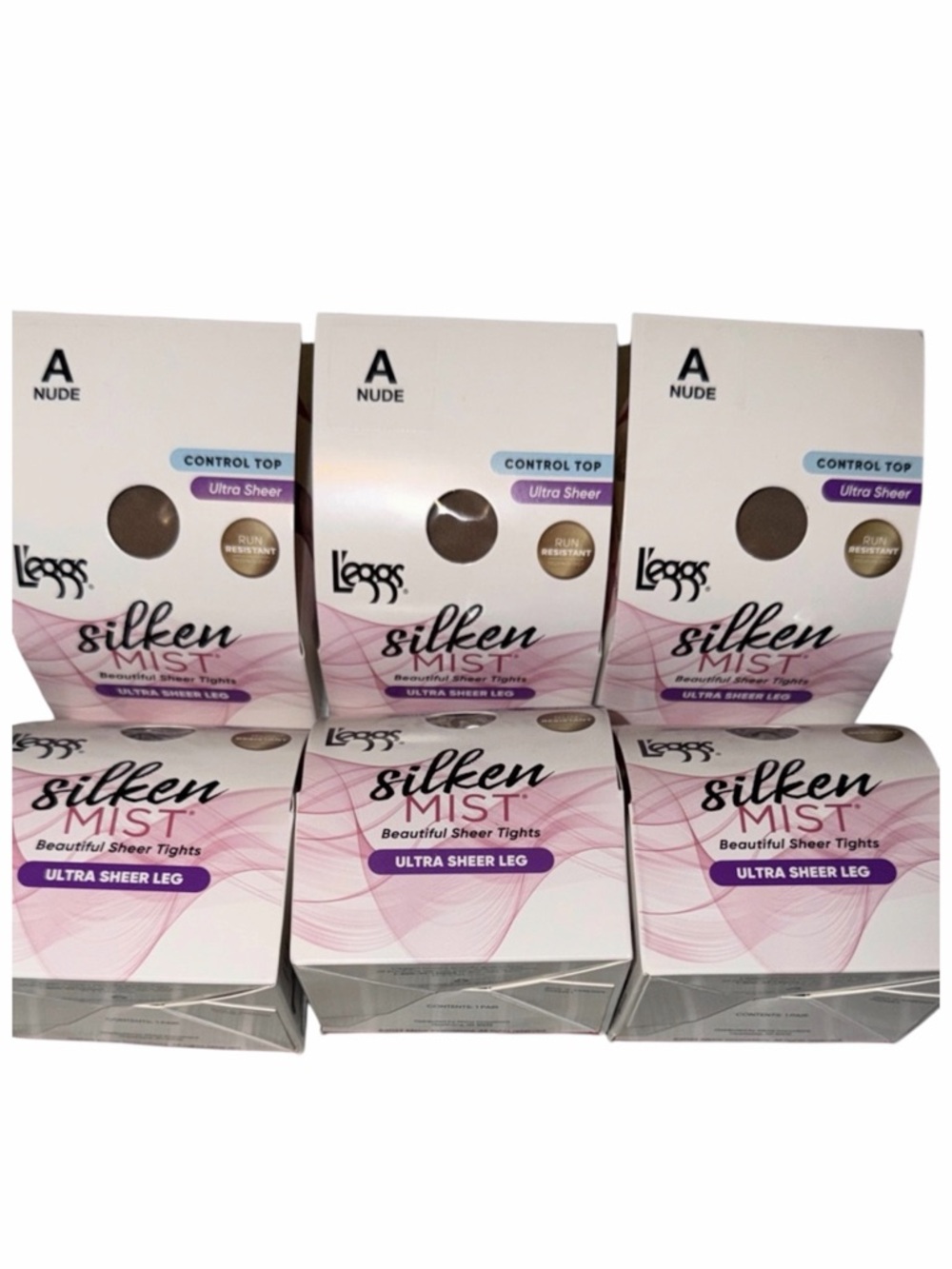 6 Leggs Silken Mist Ultra Sheer Tights - Nude